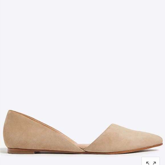NWOB, J. Crew Factory Zoe suede d'Orsay flats F5310 Saddle 7 shoes tan brown - Picture 3 of 9
